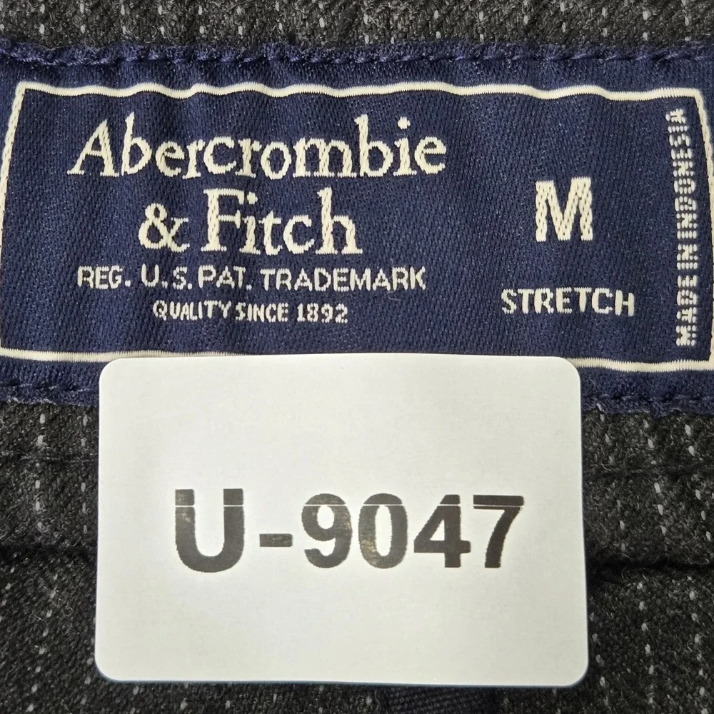 Abercrombie & Fitch Men Pants M Black Pinstripe Jogger Button 26